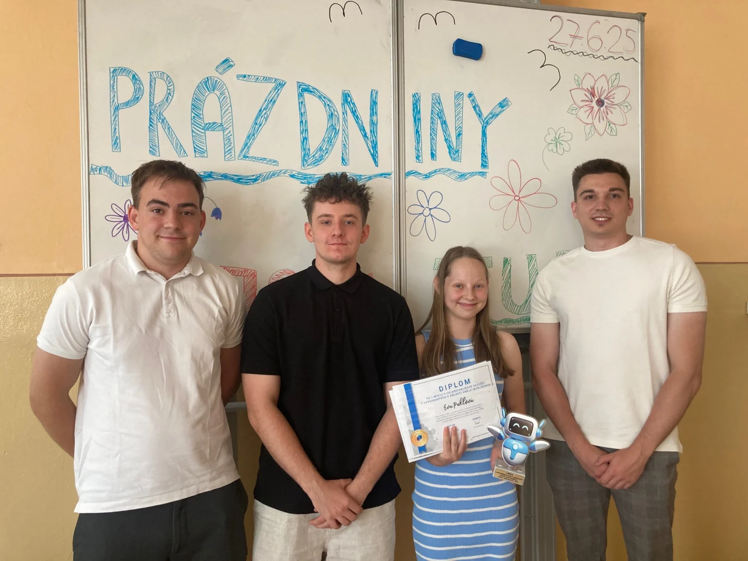 Vítězka Eva Puklová z Gymnázia Dačice